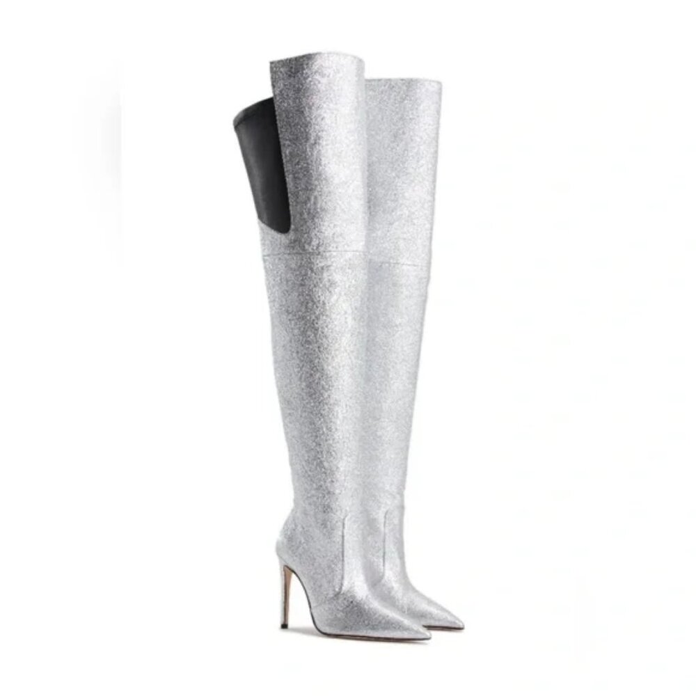 Good American Emma Crackle Over The Knee Boots